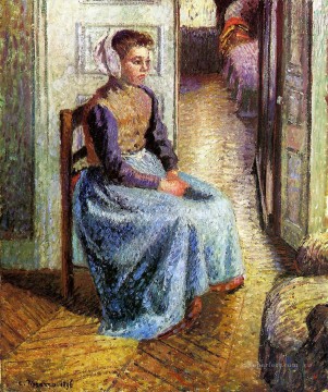 Camille Pissarro Painting - joven criada flamenca Camille Pissarro